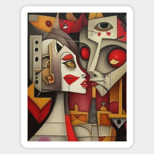 Cubism in the style of Picasso Sticker